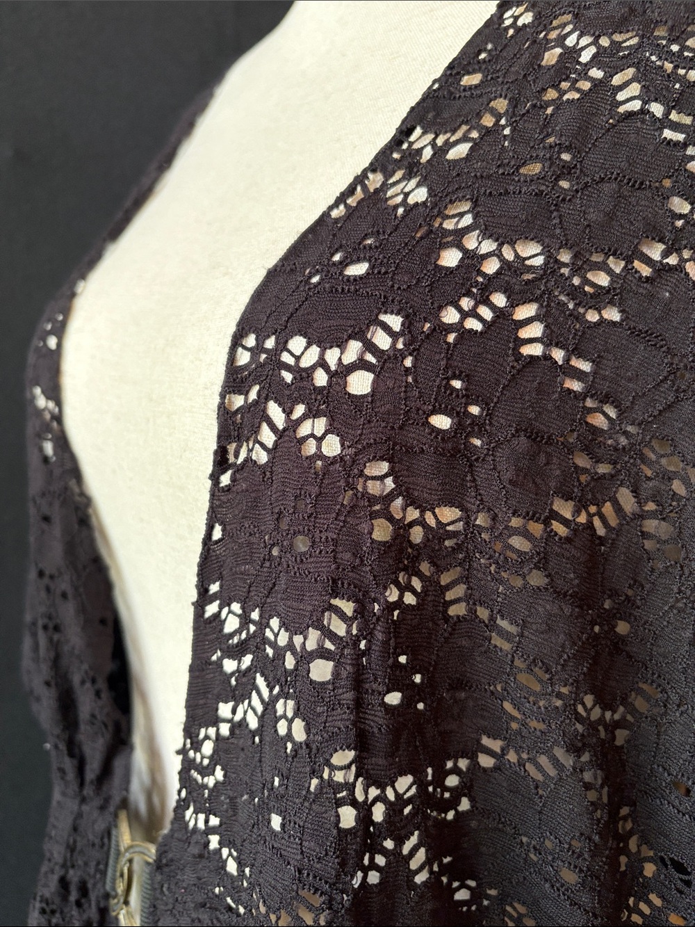 torrid Black Lace Swim Coverup with Front Ring - Picture 4 of 7